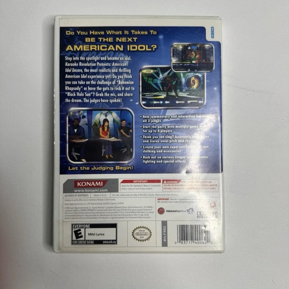 Karaoke Revolution Presents: American Idol Encore (Nintendo Wii, 2008)